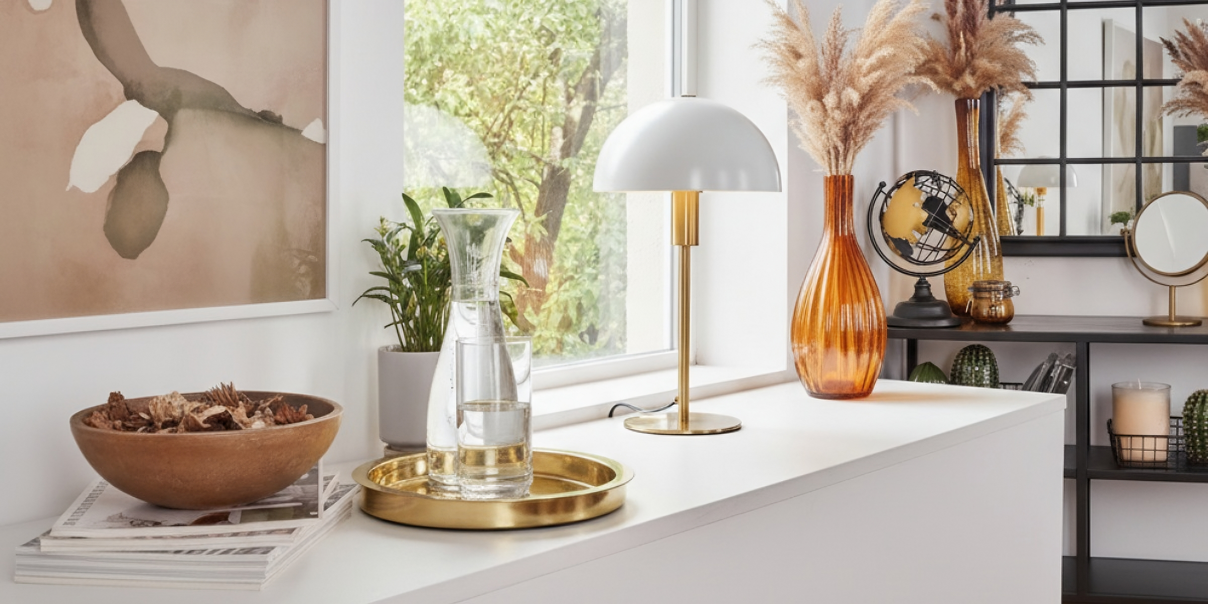 Lampe für die Fensterbank: wirkungsvolle Lichtakzente
