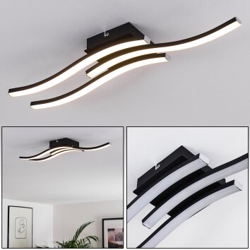 Letala Deckenleuchte LED Schwarz, 3-flammig