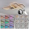 Momahaki Deckenleuchte LED Chrom, 1-flammig, Fernbedienung
