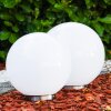 Abrela Kugelleuchten Set Solar LED Edelstahlfarben, 2-flammig