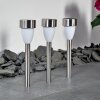Gorizia Solarleuchte LED Edelstahlfarben, 3-flammig