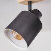 Sumlili Deckenleuchte Naturfarben, Schwarz, 3-flammig