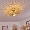 Deckenleuchte mit naturfarbenem Bambus-Lamellenschirm Oravi im Boho Style