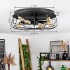 Moscavide  Deckenventilator Messing, Schwarz, 4-flammig, Fernbedienung