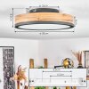 Salmi Deckenpanel LED Anthrazit, Braun, Holzoptik, 1-flammig