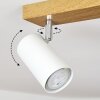 Javel Deckenleuchte Chrom, Holzoptik, 2-flammig