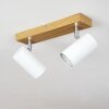 Javel Deckenleuchte Chrom, Holzoptik, 2-flammig
