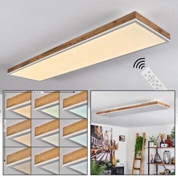 LED Panel-Leuchte Salmi, dimmbar per Fernbedienung, Lichtfarbe einstellbar 2700-6500 Kelvin
