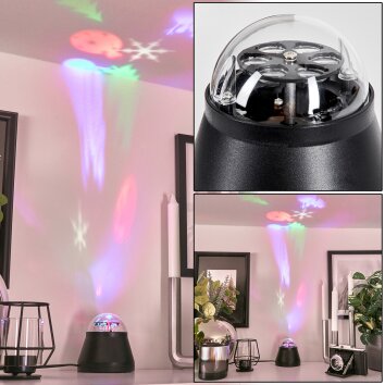 Weihnachts-Lichteffekt Atabueira Tischleuchte LED Schwarz, 1-flammig, Farbwechsler