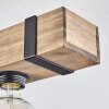 Naturfarbene Holzbalken-Deckenleuchte Montgomery mit 5 sichtbaren E27-Fassungen