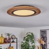 Salmi Deckenpanel LED Holzoptik, Schwarz, 1-flammig