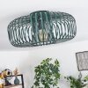 Industrial Käfig-Deckenleuchte Wemude in Grün, ø 40 cm, E27-Fassung,