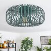 Industrial Käfig-Deckenleuchte Wemude in Grün, ø 40 cm, E27-Fassung,