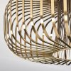 Retro-Käfig-Deckenleuchte Wemude mit rundem Metallschirm in Messing, offene E27-Fassung