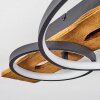 LED Deckenleuchte Nevogilde, naturfarbene Holzleiste mit LED-Elementen, 3000K warmweiß