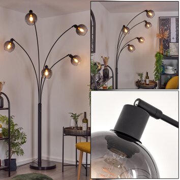Nikkala Bogenlampe Schwarz, 5-flammig