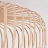 Skandinavische Deckenleuchte Wemude mit Käfigschirm in Beige, sichtbare E27-Fassung
