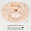 Skandinavische Deckenleuchte Wemude mit Käfigschirm in Beige, sichtbare E27-Fassung