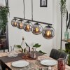 Hängeleuchte Gastor mit Leuchtenbalken und 5 rauchfarbenen Glasschirmen ø 15 cm