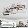 LED Deckenleuchte Cascada, Holzoptik-Balken, eckige Rahmen, 3000 Kelvin warmweiß