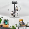 Cluster-Deckenleuchte Chehalis mit 4 Glasschirmen in Chrom, Klar und Rauchfarben