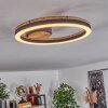 Runde moderne LED Deckenleuchte Cascada mit Holzoptik-Details, 3000 Kelvin warmweiß