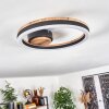 Runde moderne LED Deckenleuchte Cascada mit Holzoptik-Details, 3000 Kelvin warmweiß