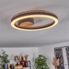 Runde moderne LED Deckenleuchte Cascada mit Holzoptik-Details, 3000 Kelvin warmweiß
