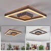 Moderne LED quadratische Rahmen-Deckenleuchte Cascada mit Holzoptik, 3000 Kelvin warmweiß