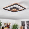 Moderne LED quadratische Rahmen-Deckenleuchte Cascada mit Holzoptik, 3000 Kelvin warmweiß