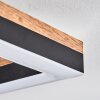Moderne LED quadratische Rahmen-Deckenleuchte Cascada mit Holzoptik, 3000 Kelvin warmweiß