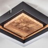 Moderne LED quadratische Rahmen-Deckenleuchte Cascada mit Holzoptik, 3000 Kelvin warmweiß