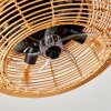 Deckenventilator mit Beleuchtung Mulstrand, runde naturfarbene Bambus-Lamellenabdeckung