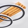 Pompu moderne LED Ring-Deckenleuchte mit 2 Ringen aus Holz und Metall 3000 K