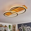 Pompu moderne LED Ring-Deckenleuchte mit 2 Ringen aus Holz und Metall 3000 K