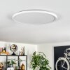 Moderne flache runde LED-Deckenleuchte Endrup in Weiß, 3000 Kelvin warmweiß, dimmbar, ø 42 cm