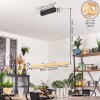 LED naturfarbener Holzstab-Pendelleuchte Carbellino, Lichtfarbe einstellbar 3000-6000 Kelvin