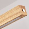 LED naturfarbener Holzstab-Pendelleuchte Carbellino, Lichtfarbe einstellbar 3000-6000 Kelvin