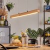 LED naturfarbener Holzstab-Pendelleuchte Carbellino, Lichtfarbe einstellbar 3000-6000 Kelvin