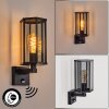 Monfanim Laternen-Außenwandleuchte in Käfigoptik mit Rauchglas, E27, IP44