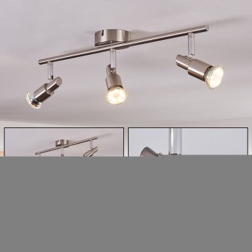 Crina Deckenleuchte Chrom, Nickel-Matt, 3-flammig