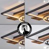 Pompu Deckenleuchte LED Braun, Holzoptik, Schwarz, 1-flammig