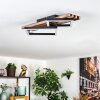 LED Deckenleuchte Ellekilde, eckiger Rahmen, Holzoptik-Lamellenplatte, 3000 Kelvin warmweiß