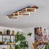 LED Holzoptik-Deckenleuchte Ellekilde mit rechteckigen Leuchtrahmen, 3000K warmweiß