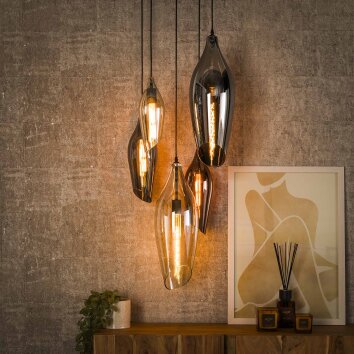 Cocoon Pendelleuchte Schwarz, 5-flammig