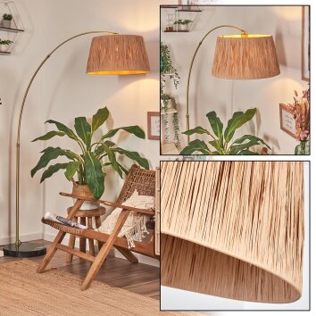 Granja Bogenlampe 45 cm Messing, Schwarz, 1-flammig