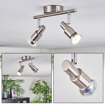 Firan Deckenleuchte LED Nickel-Matt, 2-flammig