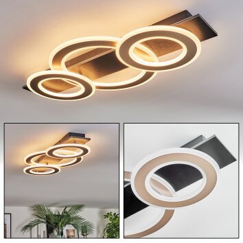 Lidor Deckenleuchte LED Chrom, Schwarz, 1-flammig