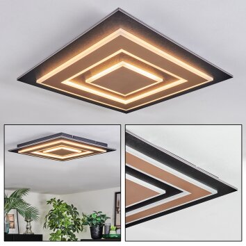 Lidor Deckenleuchte LED Schwarz, 1-flammig