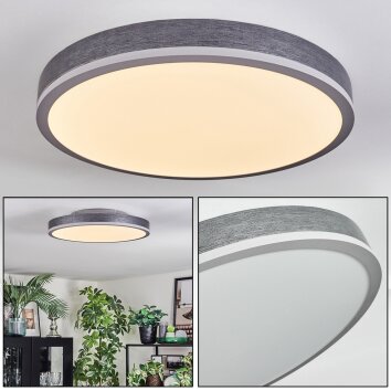 Salmi Deckenpanel LED Grau, Silber, 1-flammig
